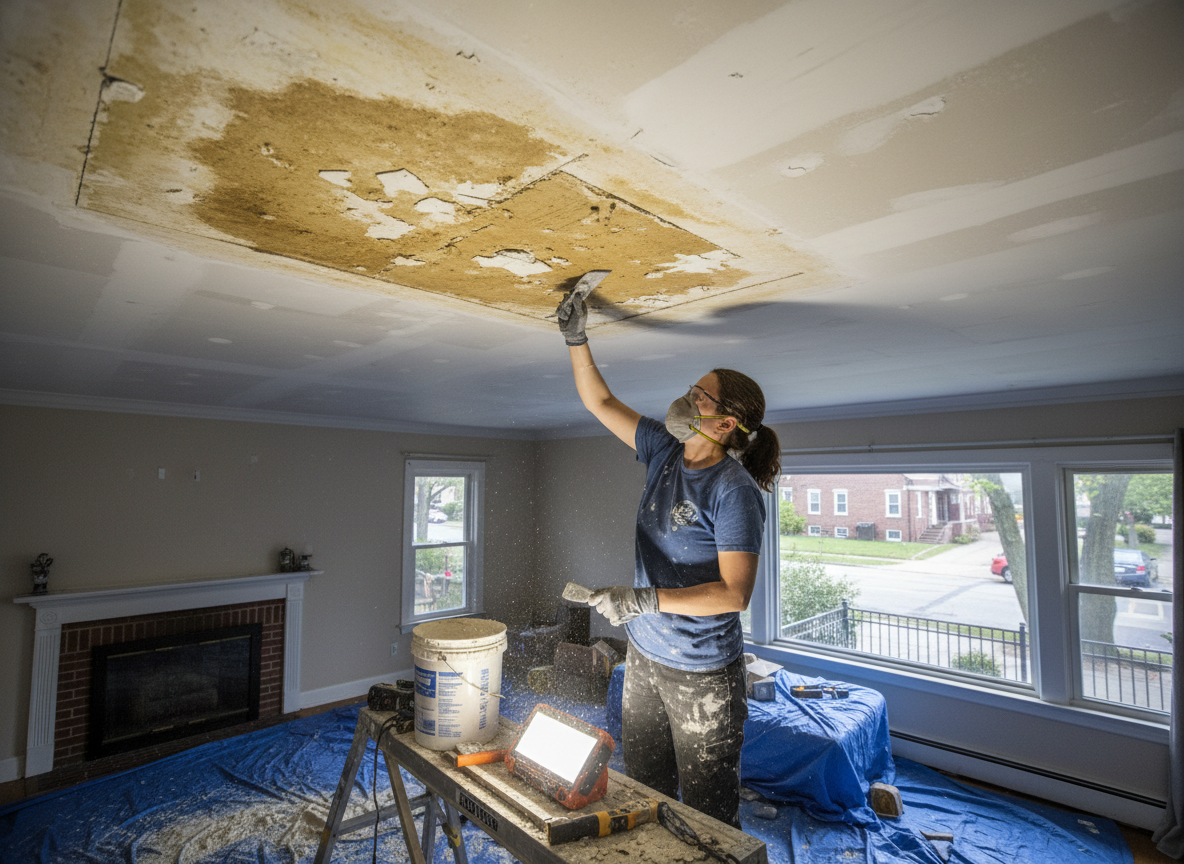 Ceiling Water Damage Repair in Yonkers, NewYork